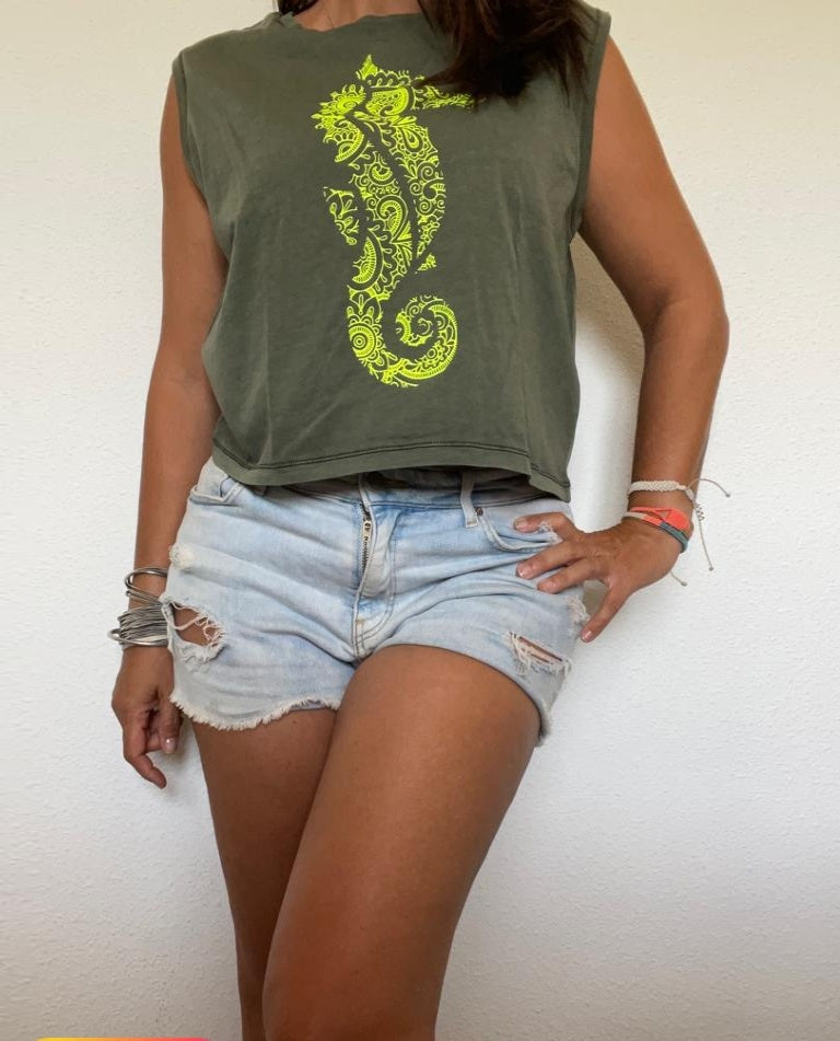 Camiseta crop Mandala