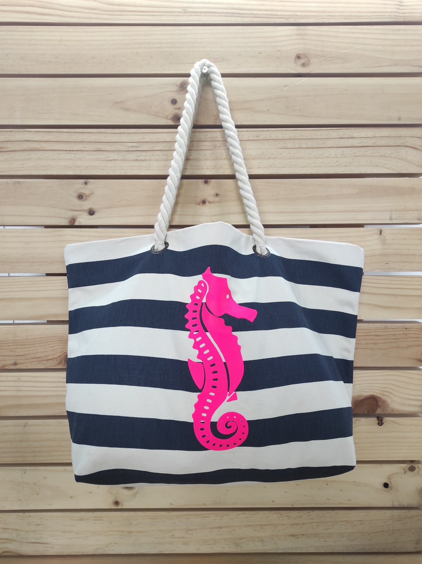 Bolso de playa Marinero Rayas B/W - Algodón Orgánico