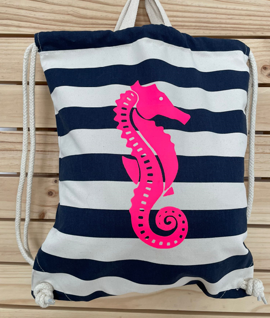 Mochila marinera rayas B/W - Algodón Orgánica