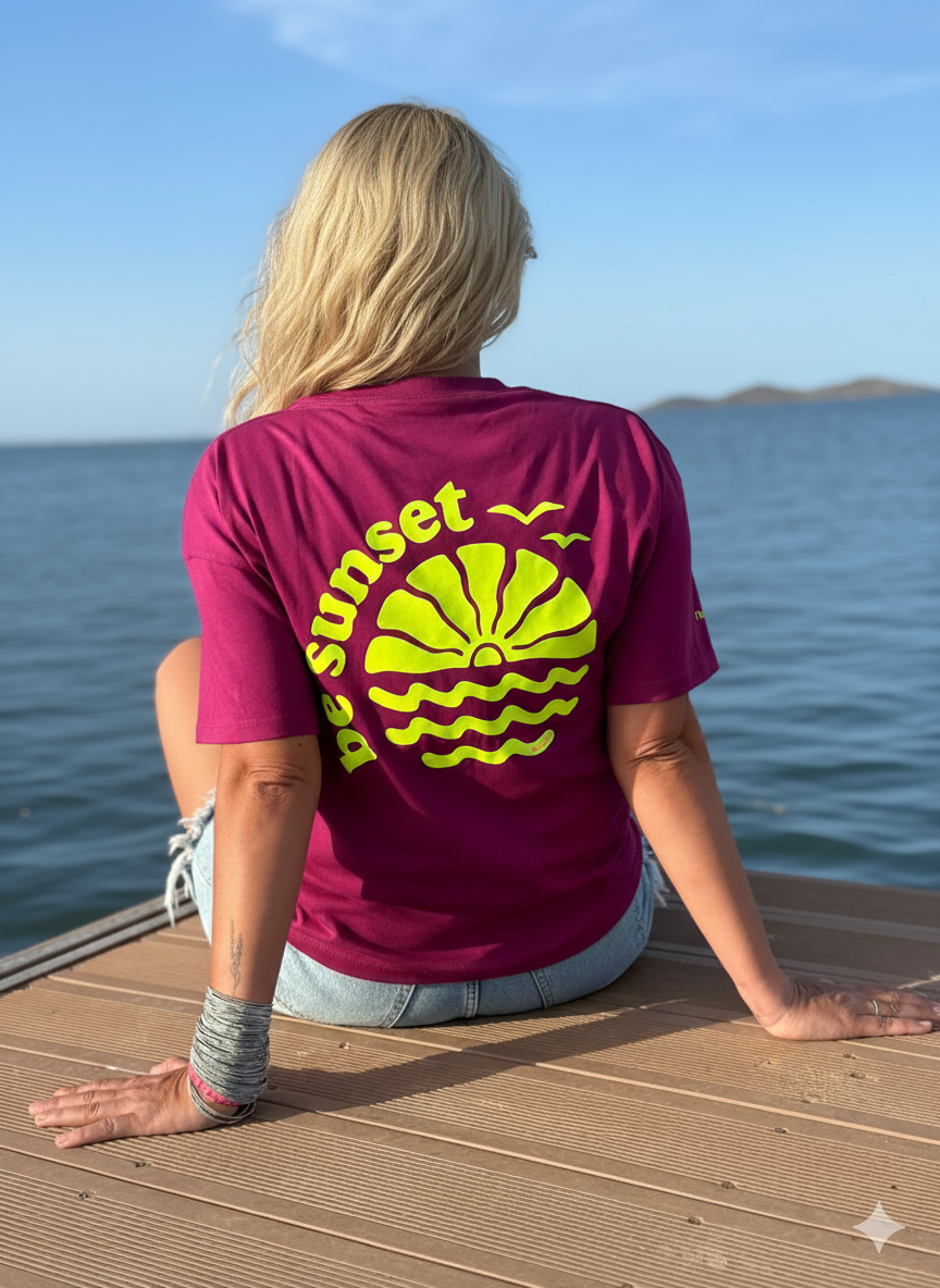 Camiseta Oversize  BE SUNSET Mujer - Algodón Orgánico