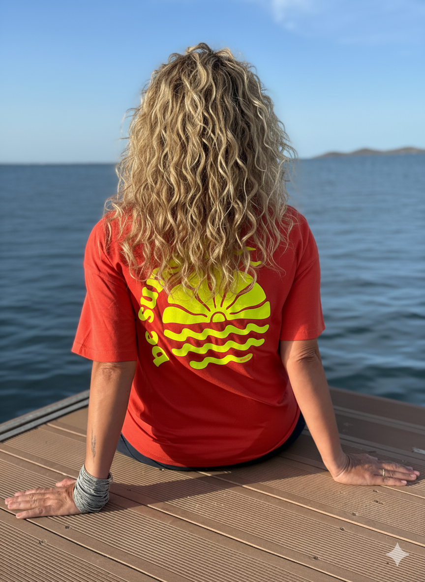 Camiseta Oversize  BE SUNSET Mujer - Algodón Orgánico