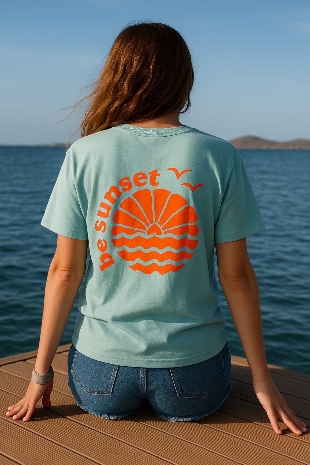 Camiseta Oversize  BE SUNSET Mujer - Algodón Orgánico