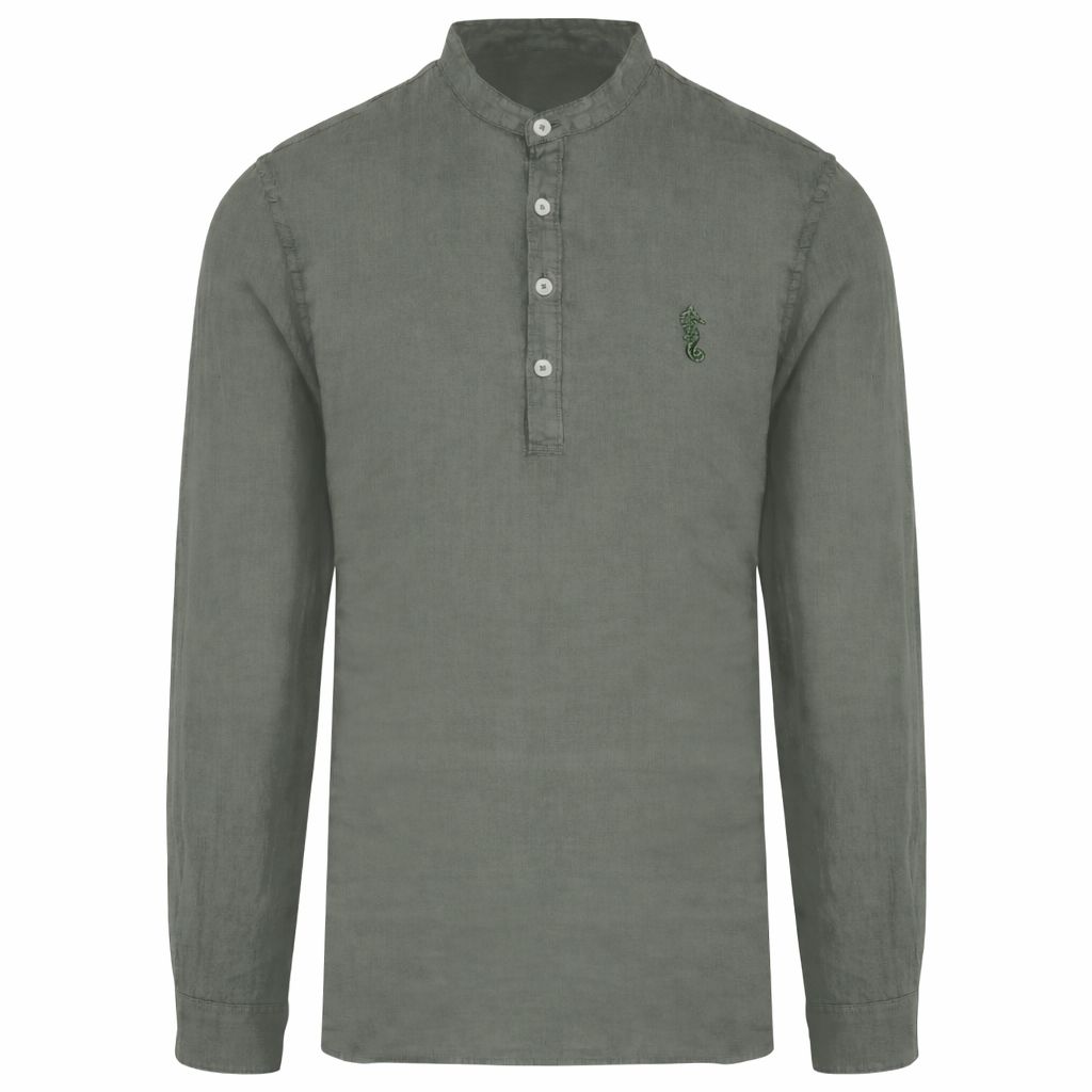 Camisa de Lino - cuello mao