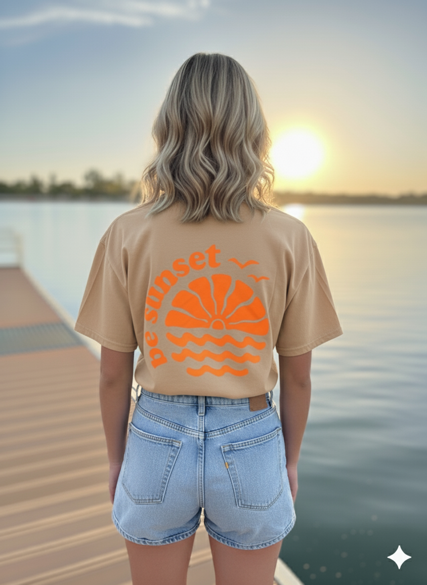 Camiseta  Oversize  BE SUNSET INFANTIL - Algodón Orgánico